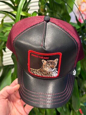 Goorin Bros Sweetheart Leopard Hat LE Valentine’s Day Drop Black Leather Rare